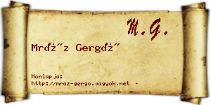 Mráz Gergő névjegykártya